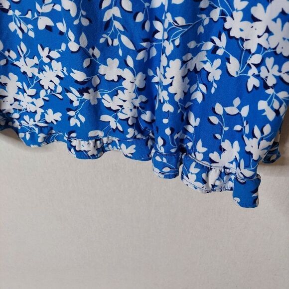 Draper James Sleeveless blue/ white floral with ruffled hem - Picture 5 of 8